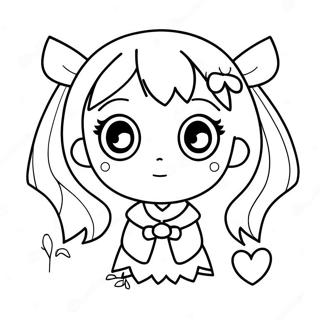 Kawaii Anime Jente Med Store Oyne Fargeleggingsside 65909-14416