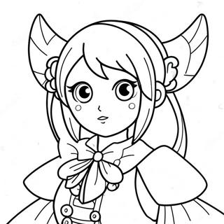 Anime Jente I Fantasiantrekk Fargeleggingsside 65910-14417