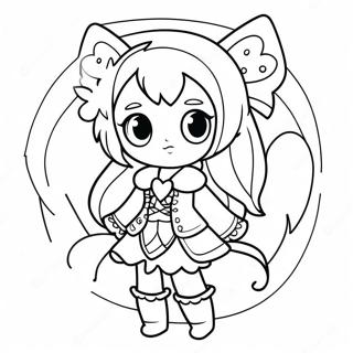 Anime Jente I Fantasiantrekk Fargeleggingsside 65910-14418