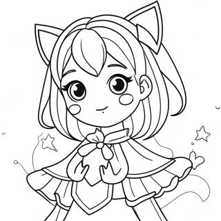 Anime Jente I Fantasiantrekk Fargeleggingsside 65910-14419