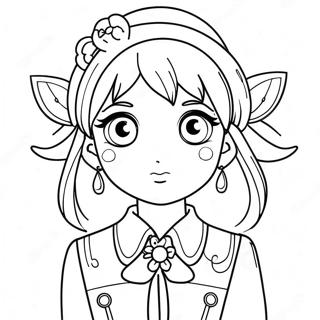 Anime Jente I Fantasiantrekk Fargeleggingsside 65910-14420