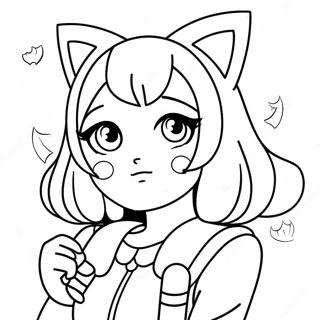 Anime Jente Med Kattorer Fargeleggingsside 65911-14421