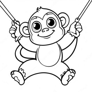 Lekende Ape Svingende Fargeleggingsside 66269 14496