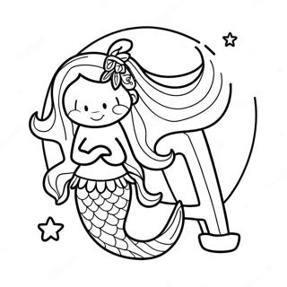 Magisk Havfrue Fargeleggingsark For Bokstaven M 71758-15718