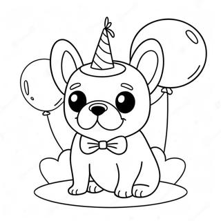 Nydelig Fransk Bulldog Med Ballonger Fargeleggingsside 72340-16123