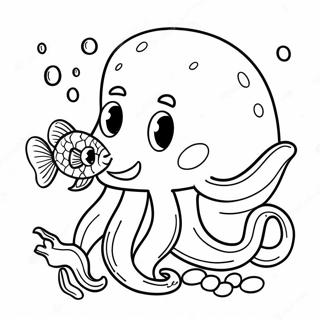 Tenårings Kraken Fargeleggingsark