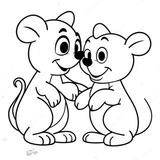 Lekne Disney Dyr I Kjaerlighet Fargeleggingsside 72986-16623