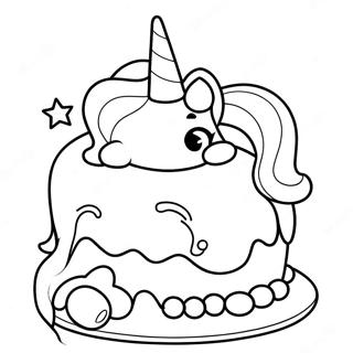 Regnbue Enhjorning Kake Fargeleggingsside 73395-16936