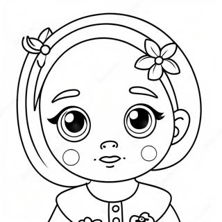 Sot Kawaii Jente Med Store Oyne Fargeleggingsside 73470-16991