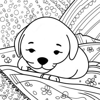 Sovnig Valp Pa Et Teppe Fargeleggingsside 73524-17041