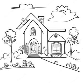 Fargerik Velkommen Hjem Scene Fargeleggingsside 74013-17424