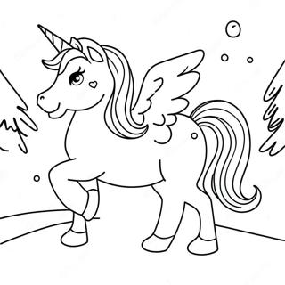 Lekende Enhjorning I Sno Fargeleggingsside 75680-18720