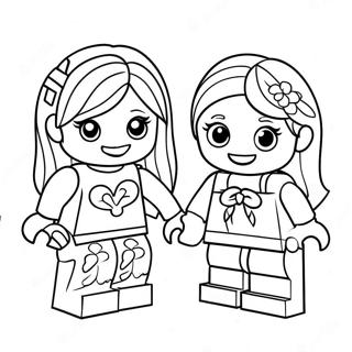 Gledelige Lego Friends Som Spiller Sammen Fargeleggingsside 75859-18854