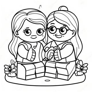 Gledelige Lego Friends Som Spiller Sammen Fargeleggingsside 75859-18856