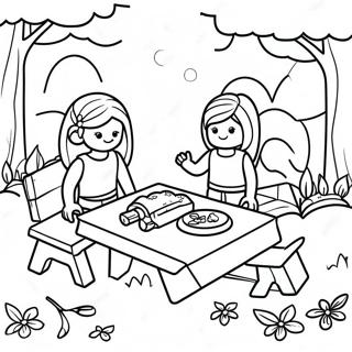 Gledelige Lego Friends Piknik Fargeleggingsside 75861-18862