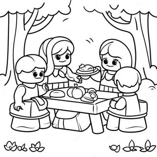 Gledelige Lego Friends Piknik Fargeleggingsside 75861-18863