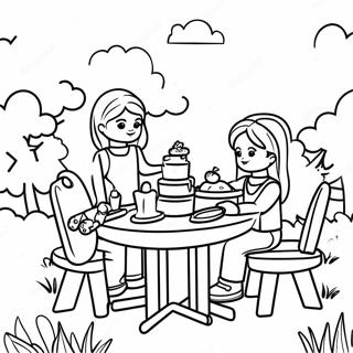 Gledelige Lego Friends Piknik Fargeleggingsside 75861-18864