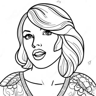 Taylor Swift Med Dristige Rode Lepper Fargeleggingsside 75913-18904