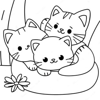 Sote Kattunger Tar En Nap Fargeleggingsside 77010-19733