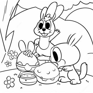 Bluey Og Venner Paskepiknik Fargeleggingsside 77141-19841