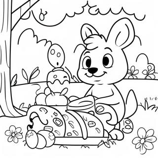 Bluey Og Venner Paskepiknik Fargeleggingsside 77141-19842