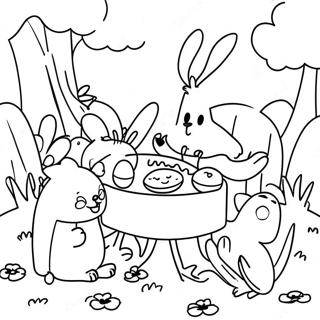 Bluey Og Venner Paskepiknik Fargeleggingsside 77141-19843