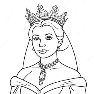 Elegant Dronning Fargeleggingsside 77188-19872