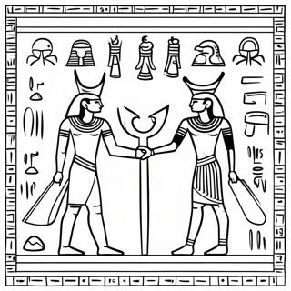 Eldgamle Egyptiske Hieroglyfer Fargeleggingsside 77551-20150