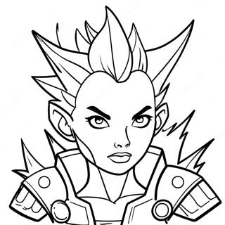 Fierce Baddie Med Piggete Har Fargeleggingsside 77941-20459