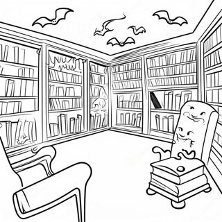 Skummel Bibliotek Med Spokelser Fargeleggingsside 78483-20884