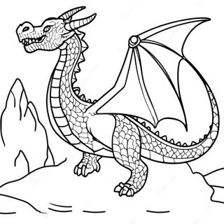 Majestetisk Drage Flygende Over Fjell Fargeleggingsside 78560 20938