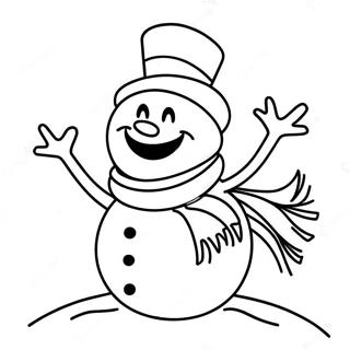 Gledelig Frosty Med Skjerf Fargeleggingsside 78584-20951