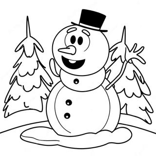 Lekende Frosty Med Barn Fargeleggingsside 78587-20961