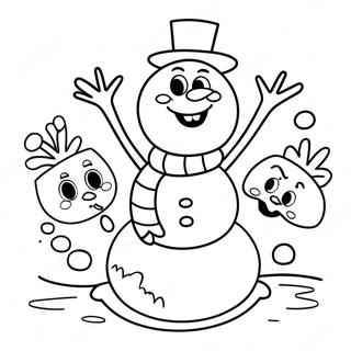 Lekende Frosty Med Barn Fargeleggingsside 78587-20964