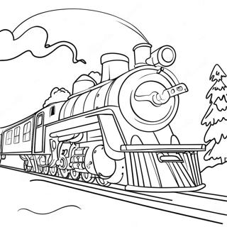 Magisk Polar Express Natt Scene Fargeleggingsside 79255-21476