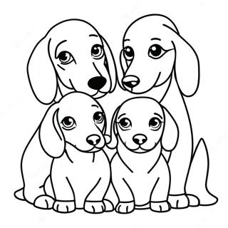 Dachshundfamilie Fargeleggingsside 79360 21564