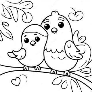 Morsomme Kjaerlighetsfugler Fargeleggingsside 80004-22046