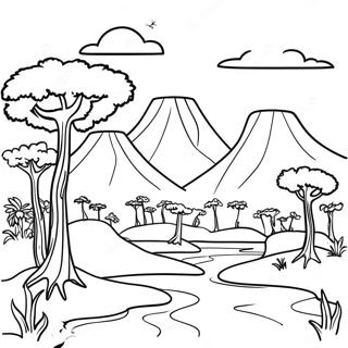 Vakre Afrikanske Landskap Fargeleggingsside 80134 22149