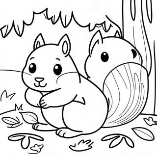 Koselige Dvalende Ekorn Fargeleggingsside 80263-22249