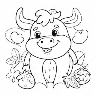 Glad Jordbaerku Med Et Stort Smil Fargeleggingsside 80313 22286