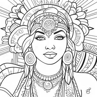 Livlig Chicano Kunst Fargeleggingsside 80337-22299