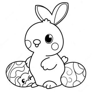 Fargerik Peep Med Paskeegg Fargeleggingsside 80953 22783