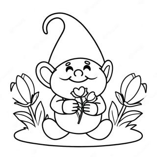 Glad Valentine Gnome Holder Blomster Fargeleggingsside 81081-22883