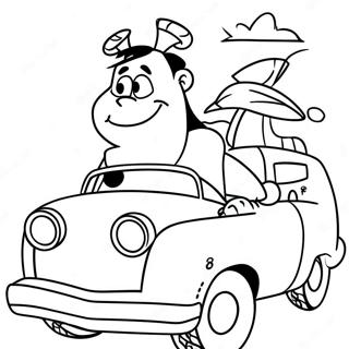 Fred Flintstone I Bilen Sin Fargeleggingsside 81209-22978