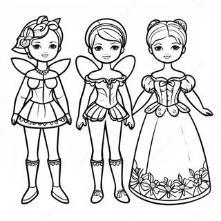 Fargeleggingsside Med Fantasy Papirdukker 81520 23228