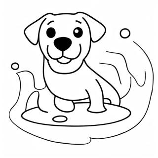 Labrador Som Svommer I Vann Fargeleggingsside 81985-23589