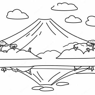 Majestetiske Mount Fuji Fargeleggingsside 82189-23775