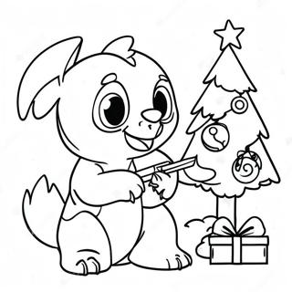 Lekende Julebroderi Dekorere Tre Fargeleggingsside 82524-24034