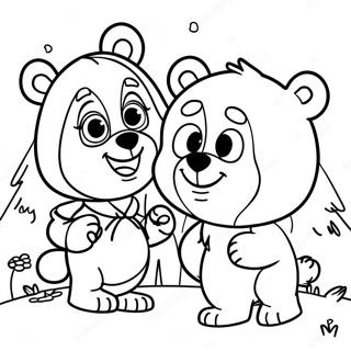 Eventyrlig Masha Og Bjorn Fargeleggingsark 82832-24276