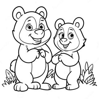 Masha Og Bjorn Har Det Goy Fargeleggingsark 82833-24279